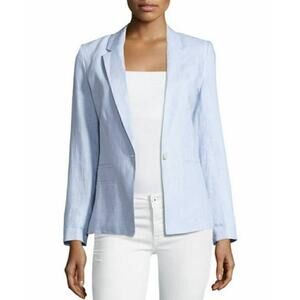 Joie Mehira Blue Linen Blazer Sz 2